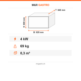 Wärmeschublade, 2 Schubladen, 4 kW, GN 1/1, 825×640×680 mm – Technische Daten