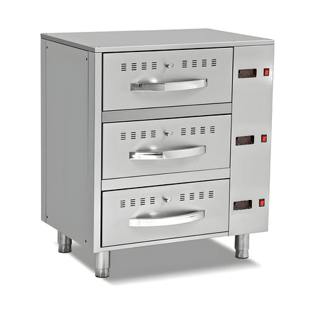 Wärmeschublade, 3 Schubladen, 6 kW, GN 1/1, 825×640×960 mm – Produktbild