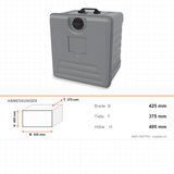 Thermobox GN 1/2, isolierte Tragetasche, 19,5 Liter, 425×375×495 mm, für warmen Transport – Abmessungen