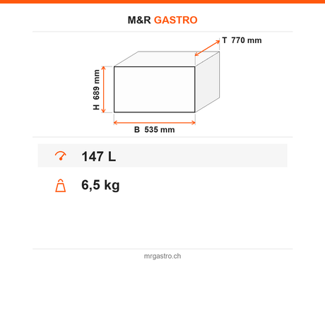 Transportbox aus EPP, leichte Isolierbox, 147 Liter, 535×770×689 mm, für warmen und kalten Transport – Technische Daten