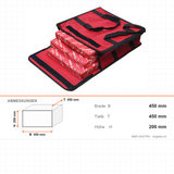 Thermotasche für Pizza, isolierte Transporttasche, 450×450×200 mm, für warmen Transport – Abmessungen