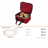 Thermotasche für Lieferdienst, isolierte Transporttasche, 500×360×240 mm, für warmen Transport – Abmessungen