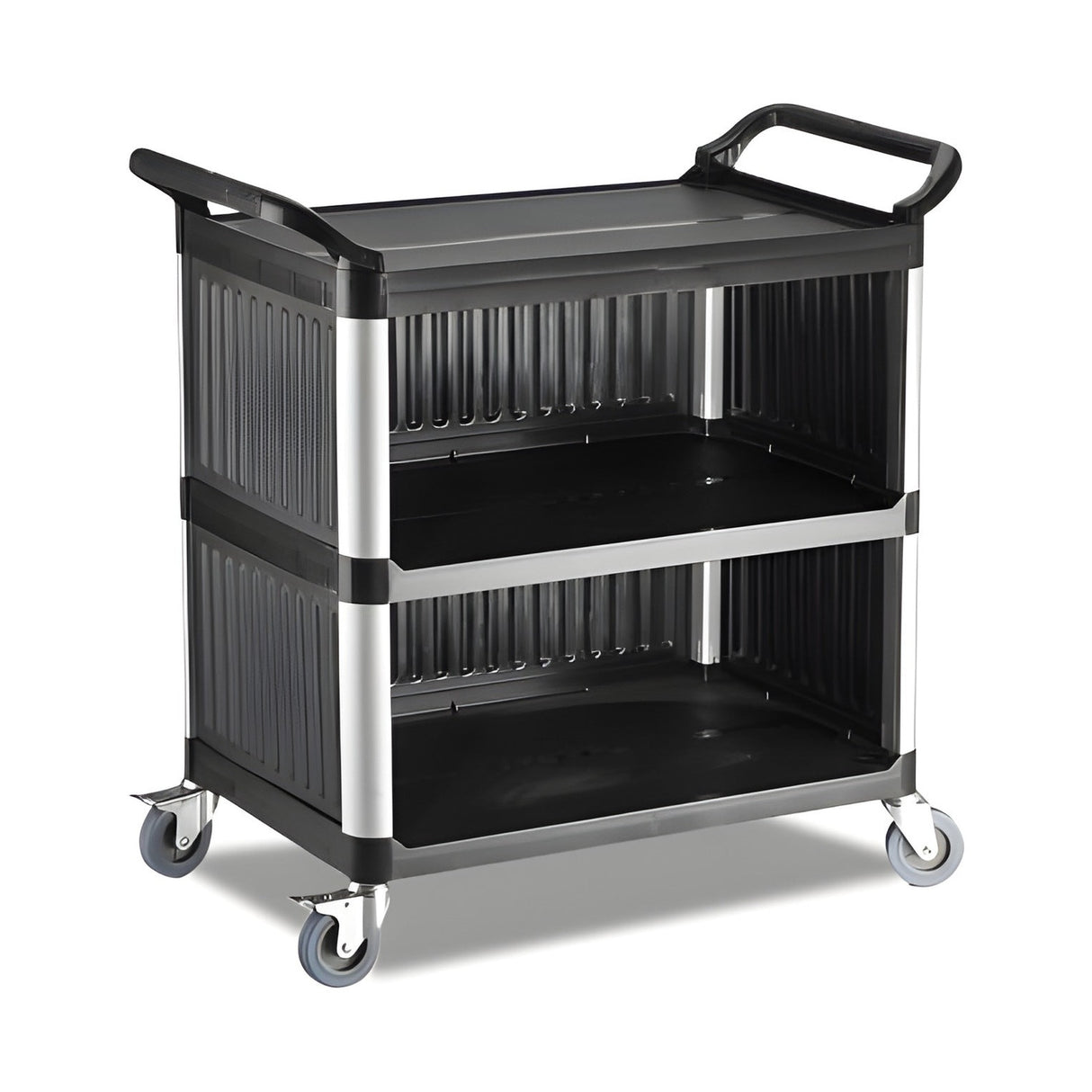 Servierwagen Kunststoff, 2 Etagen, 500×800×970 mm, mit Rollen – Produktbild