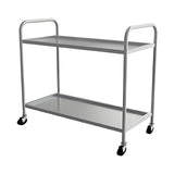 Servierwagen Edelstahl, 2 Etagen, 550×860×900 mm, mit Rollen – Produktbild
