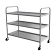 Servierwagen Edelstahl, 3 Etagen, 550×860×900 mm, mit Rollen – Produktbild