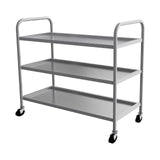 Servierwagen Edelstahl, 3 Etagen, 550×860×900 mm, mit Rollen – Produktbild