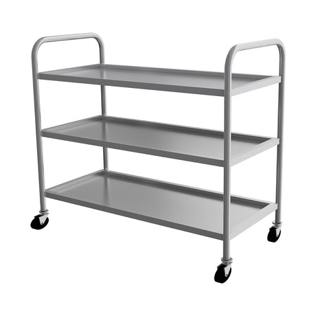 Servierwagen Edelstahl, 3 Etagen, 550×860×900 mm, mit Rollen – Produktbild