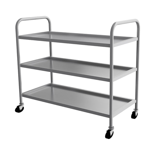 Servierwagen Edelstahl, 3 Etagen, 550×860×900 mm, mit Rollen – Produktbild