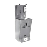 Handwaschbecken, Fußbedienung, Edelstahl, 500×450×850 mm – Produktbild