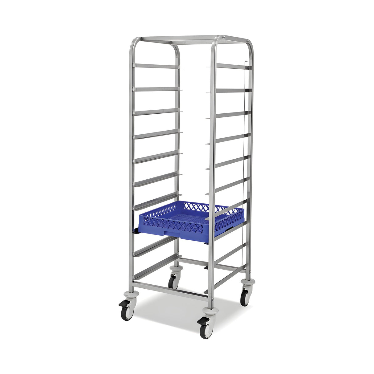 Transportwagen für Körbe, mit Schienen, 10 Körbe, 560×530×1650 mm – Produktbild