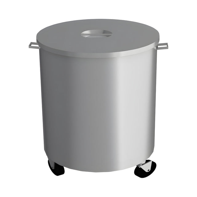 Abfallwagen rund, mobil, 400×400 mm, mit Rollen – Produktbild