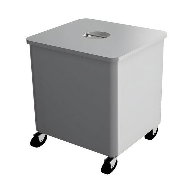 Abfallwagen quadratisch, mobil, 500×550×500 mm, mit Rollen – Produktbild