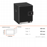 Thermobox für Room Service, isolierte Warmhaltebox, tragbar, 420×435×515 mm, für warmen Transport – Abmessungen
