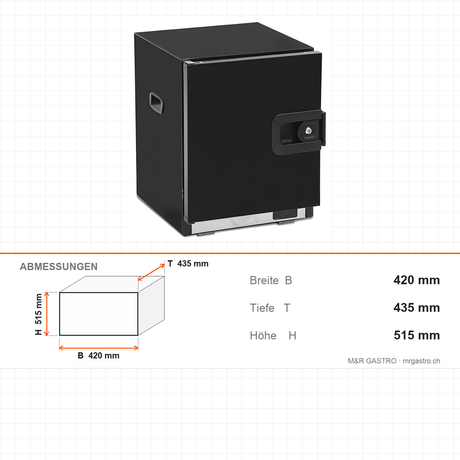 Thermobox für Room Service, isolierte Warmhaltebox, tragbar, 420×435×515 mm, für warmen Transport – Abmessungen