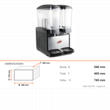 Saftkühler, mit Kühlung 0/+3 °C, Polycarbonat-Kammer, Zapfhahn, 5,7 kW, 540×405×745 mm – Abmessungen