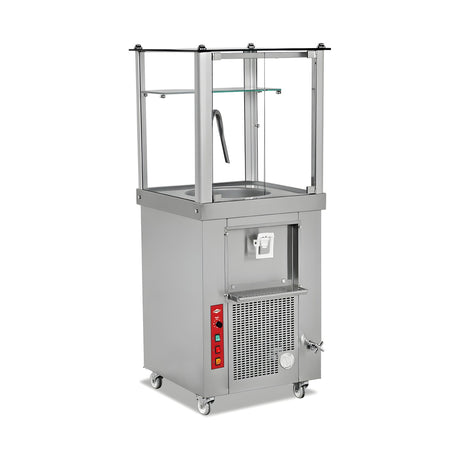 Ayranbereiter, 40 L, Edelstahl, schaumig oder schaumlos, Innenbeleuchtung, Ablassventil, 200 W, 660×600×1528 mm – Produktbild