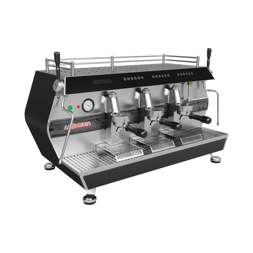 Espressomaschine, vollautomatisch, 3-gruppig, Doppel-Dampfarm, Extra-Warmwasserarm, Digital-Bedienfeld, 5 kW, 1026×595×627 mm – Produktbild