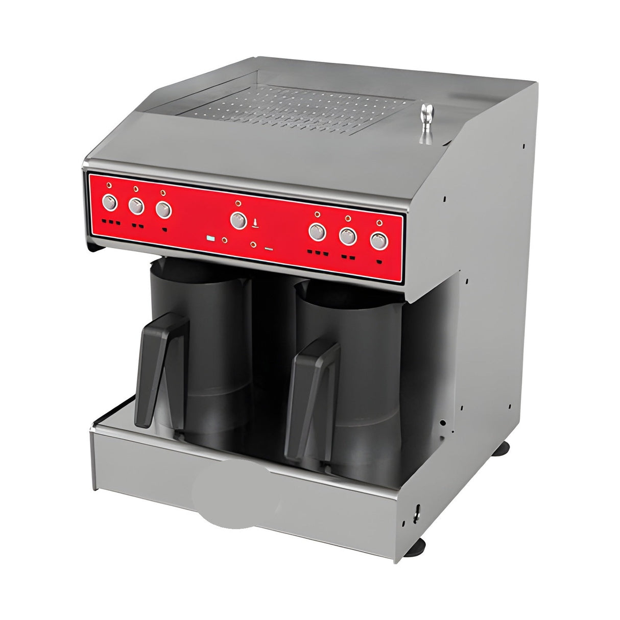 Türkische Kaffeemaschine, 2 Kannen, beheiztes 4-L-Tanksystem, Anti-Überlaufsensor, Trockengehschutz, 1,3 kW, 340×365×405 mm – Produktbild