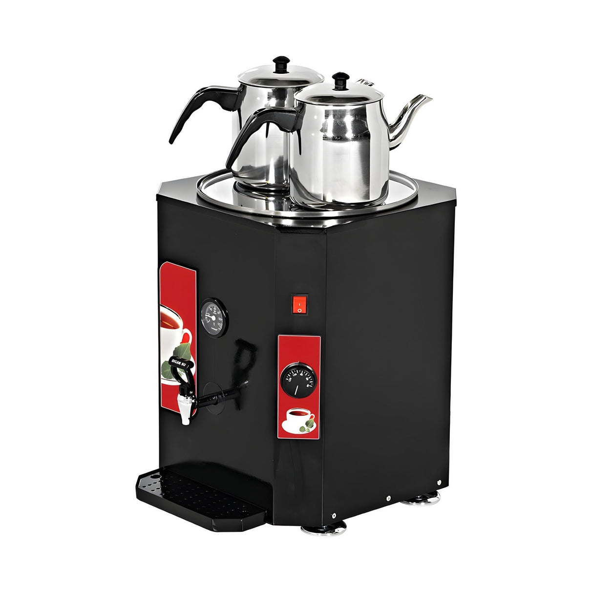 Teeautomat, 23 L, 250 Tassen, Edelstahl-Innenbehälter, Thermostatsteuerung, 2,5 kW, 352×425×440 mm – Produktbild