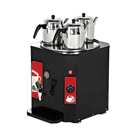 Teeautomat, 37 L, mit Kanne, Edelstahl-Innenbehälter, Thermostatsteuerung, 3,5 kW, 415×487×455 mm – Produktbild