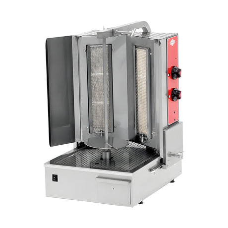 Gas-Dönergrill, Motor unten, 2 Brenner, 8 kW, 508×622×872 mm – Produktbild