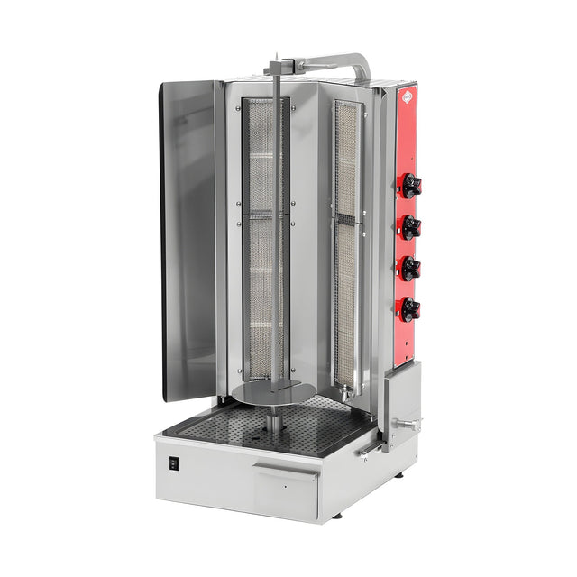 Gas-Dönergrill, Motor unten, 4 Brenner, 13 kW, 508×622×1147 mm – Produktbild