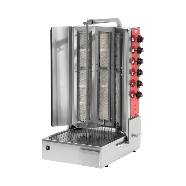 Gas-Dönergrill, Motor unten, 6 Brenner, 19,5 kW, 570×723×1029 mm – Produktbild