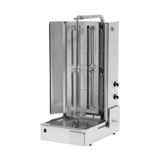 Elektro-Dönergrill, Motor unten, 2 Heizstufen, 9 kW, 703×707×1283 mm – Produktbild