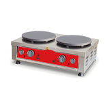 Crêpes-Maschine elektrisch, doppelt, 2x Ø 40 cm, 4,4 kW, 900×520×240 mm, Edelstahl – Produktbild
