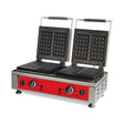 Waffeleisen elektrisch, doppelt, 4x Waffelfläche 10×17 cm, 4,4 kW, 600×320×300 mm, Edelstahl – Produktbild