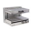 Elektro-Salamander 3,4 kW, höhenverstellbar, Thermostat, 450×502×517 mm, Edelstahl – Produktbild