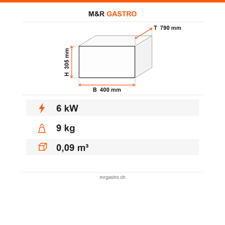 Mini Elektro Fritteuse, 2x 5 Liter, 6 kW, GN 1/2, 400×790×305 mm – Technische Daten