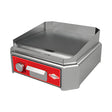 Elektro Grillplatte, glatte Platte, 2,5 kW, Edelstahl, Thermostat 50–300 °C, Ölauffangbehälter, Tischgerät, 400×425×190 mm – Produktbild