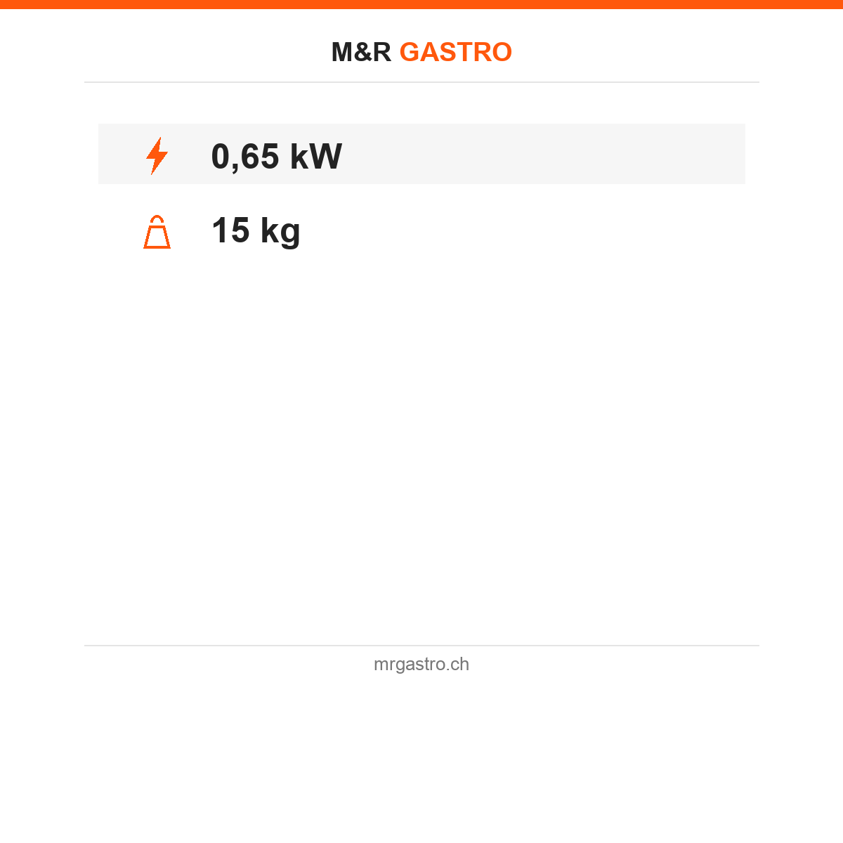 Casserole- und Pizzawärmer, 0,65 kW, Digitalsteuerung, Ø 400 mm – Technische Daten