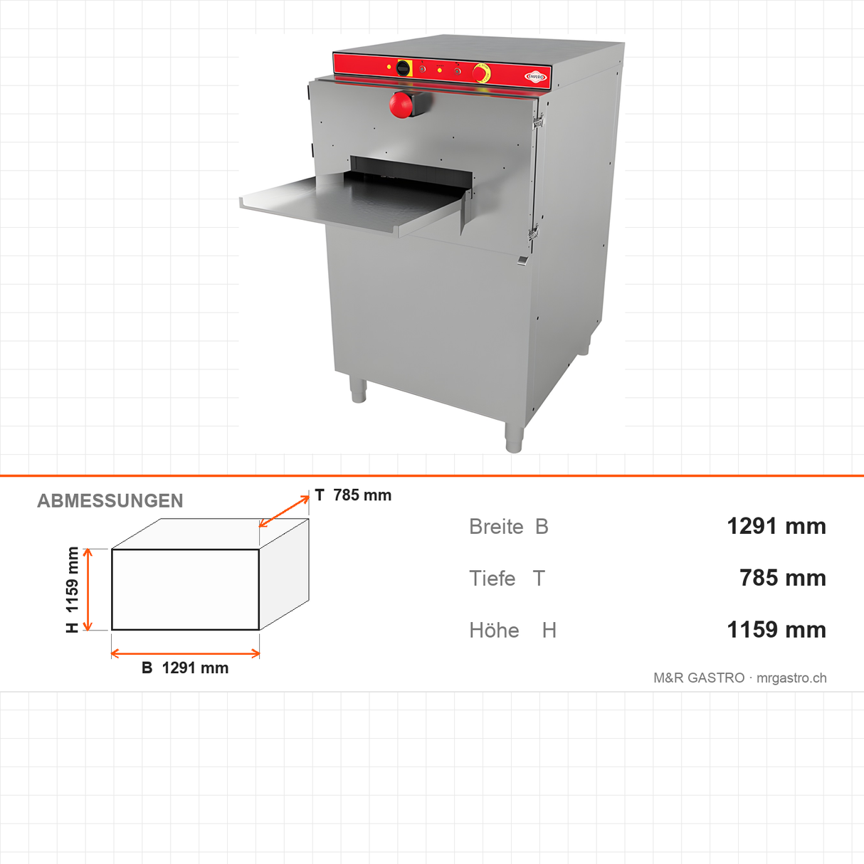 Tablettwaschmaschine, 360 Tabletts/Stunde, integrierte Wasserheizung, Edelstahl, 1291×785×1159 mm – Abmessungen