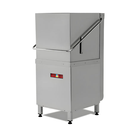 Haubenspülmaschine, doppelwandig, 1000 Teller/Stunde, 4 Programme, Korb 500×500 mm, 9 kW, 740×830×1485 mm – Produktbild