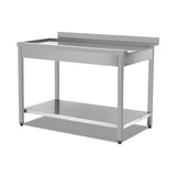 Spülmaschinentisch Auslaufseite, ohne Becken, 600×750×890 mm, mit Grundboden – Produktbild