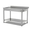 Ausgabetisch für Geschirrspüler, mit Unterbodenregal, rechts, 0,6 m³, 900×750×890 mm – Produktbild