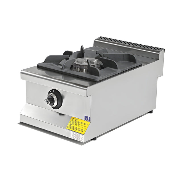 Gas-Hockerkocher 1-flammig, 8,65 kW, Doppelringbrenner, 400×635×285 mm, Edelstahl, Snack-Line – Produktbild