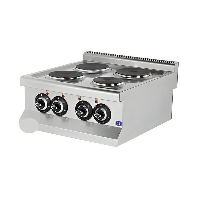 Elektroherd 4 Kochplatten, 7 kW, 400V, 600×635×285 mm, Edelstahl, Snack-Line – Produktbild