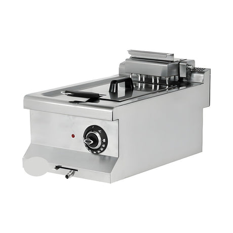 Elektro-Fritteuse, 10 Liter, 7,2 kW, 400V, 400×635×285 mm, Edelstahl, Snack-Line – Produktbild