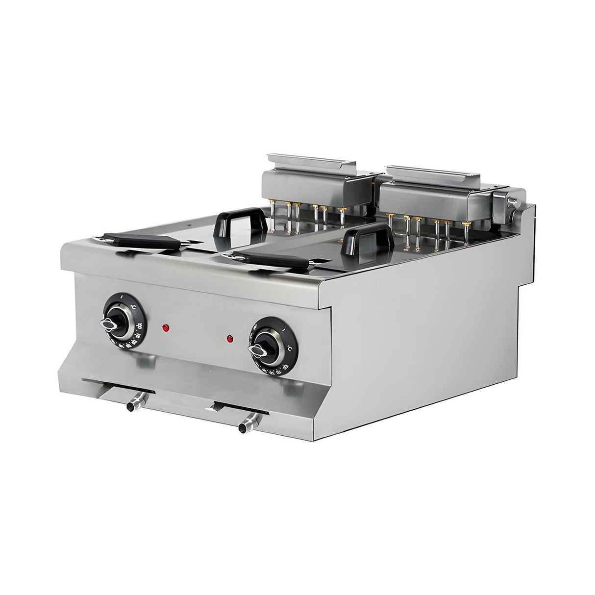Elektro-Fritteuse, 2x 10 Liter, 14,4 kW, 400V, 600×635×285 mm, Edelstahl, Snack-Line – Produktbild