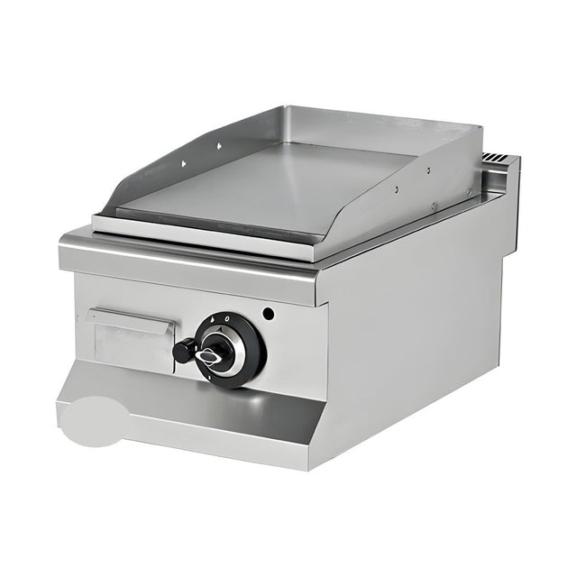 Gas-Grillplatte glatt, 6,5 kW, 2 Heizzonen, 400×635×285 mm, Edelstahl, Snack-Line – Produktbild