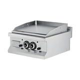 Gas-Grillplatte glatt, 13 kW, 2 Heizzonen, 600×635×285 mm, Edelstahl, Snack-Line – Produktbild