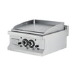 Gas-Grillplatte gerillt, 13 kW, 2 Heizzonen, 600×635×285 mm, Edelstahl, Snack-Line – Produktbild
