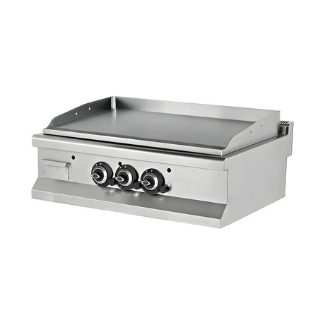 Gas-Grillplatte gerillt, 19,5 kW, 2 Heizzonen, 900×635×285 mm, Edelstahl, Snack-Line – Produktbild