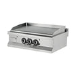 Gas-Grillplatte gerillt, verchromt, 19,5 kW, 2 Heizzonen, 900×635×285 mm, Edelstahl, Snack-Line – Produktbild