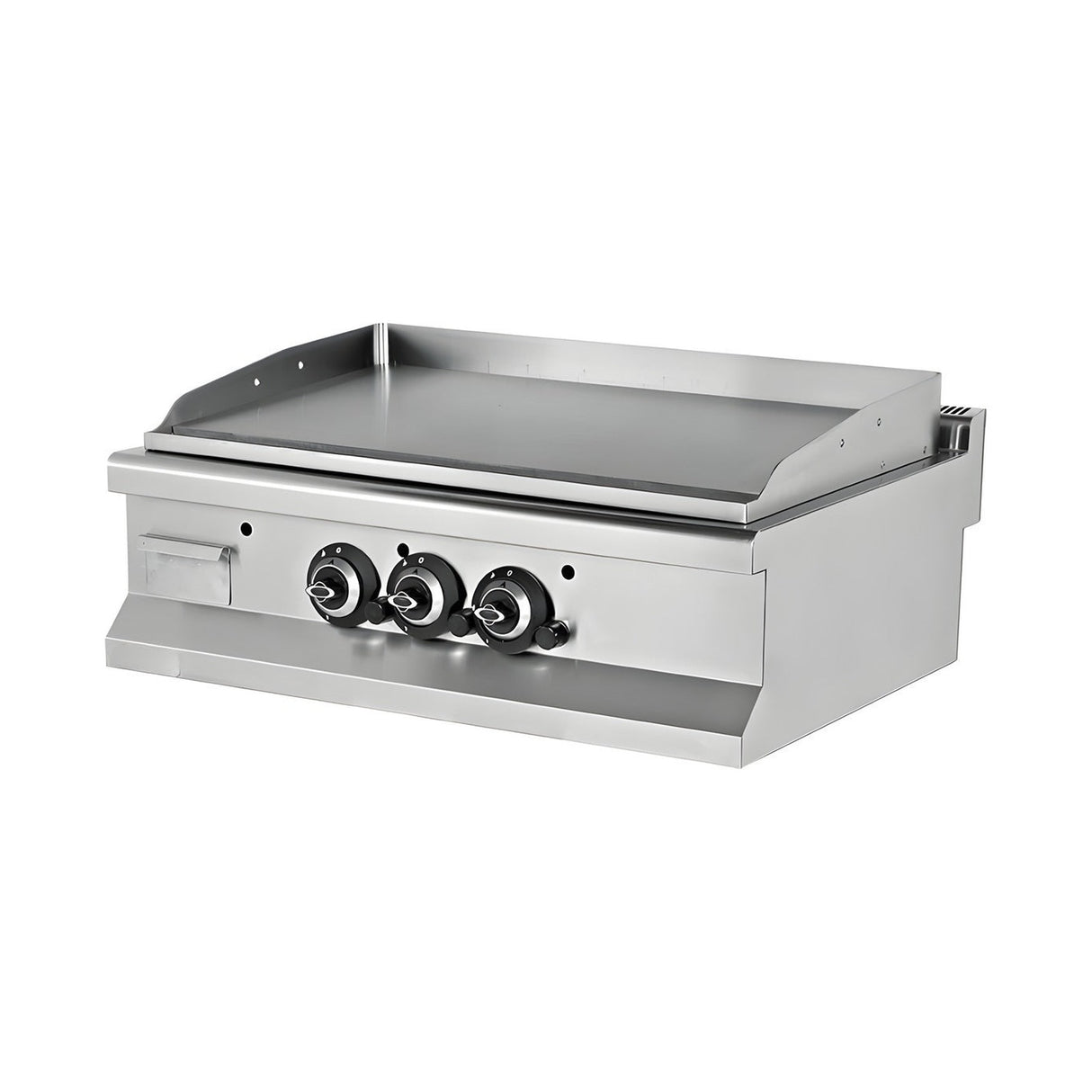 Gas-Grillplatte glatt/gerillt, verchromt, 19,5 kW, 2 Heizzonen, 900×635×285 mm, Edelstahl, Snack-Line – Produktbild