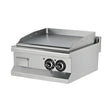 Elektro-Grillplatte glatt, 7,2 kW, 2 Heizzonen, 600×635×285 mm, Edelstahl, Snack-Line – Produktbild