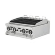 Gas-Grillplatte Gusseisen, 10,4 kW, 2 Heizzonen, 800×730×285 mm, Edelstahl, Snack-Line – Produktbild